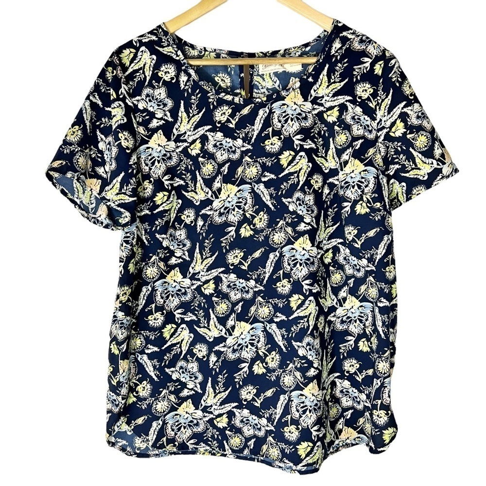 Faded Glory Y2K Floral Short Sleeve Top
